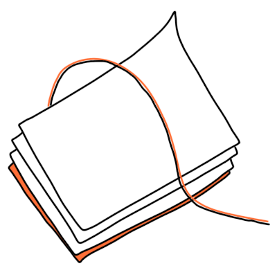 Иллюстрация - нить вокруг стопки бумаги