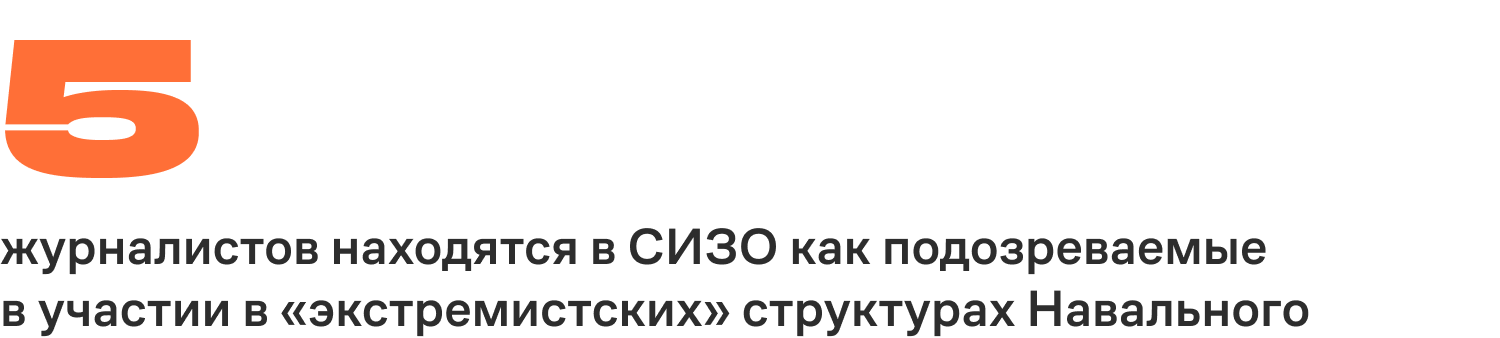 5 журналистов находятся в СИЗО как подозреваемые в участии в «экстремистских» структурах Навального