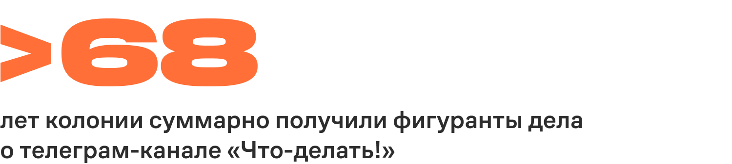 Более 68 лет колонии суммарно получили фигуранты дела о телеграм-канале «Что-делать!»